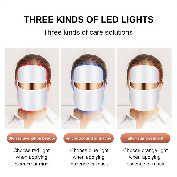 New Beauty Red Light Therapy Photon Mask Face 3 Colors Wireless Led Infrared Mask  