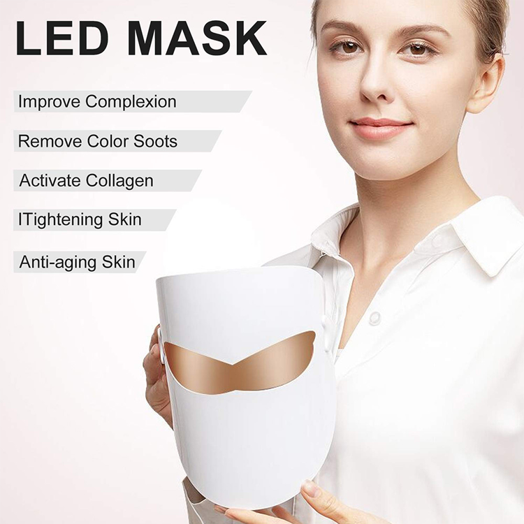  Équipement de beauté de soins de la peau de masque de visage LED anti-vieillissement sans fil coloré de la coutume 3  