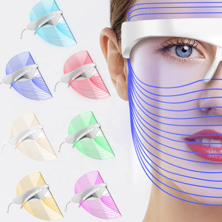 Terapia de luz de fábrica Terapia de belleza de piel facial de fotones 7 colores LED Mascarilla  