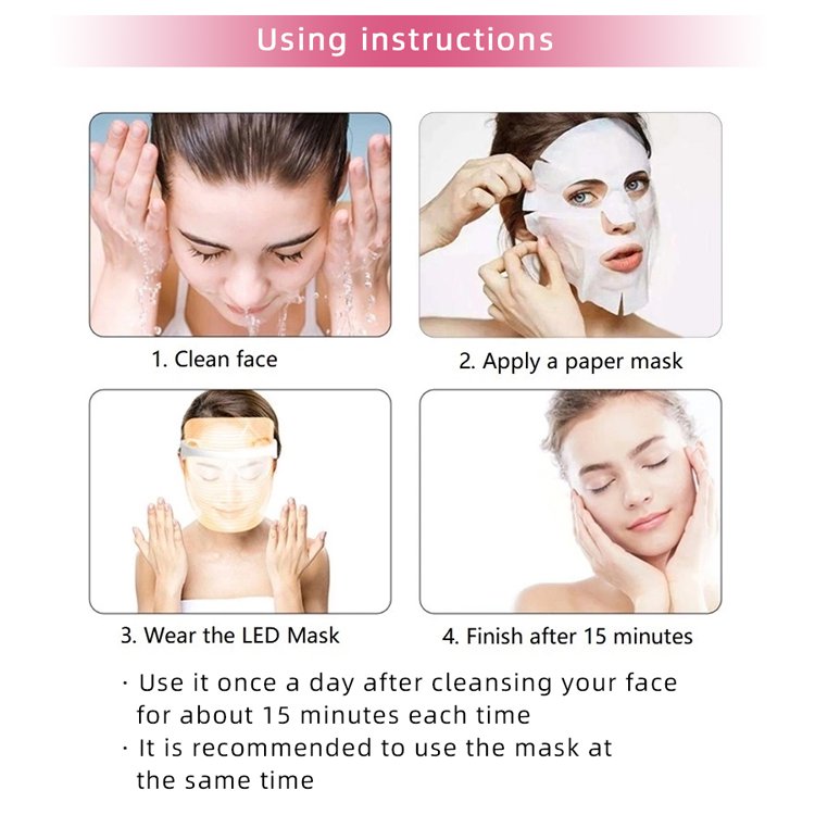  Factory Light Therapy Photon Facial Skin Beauty Therapy 7 Colors LED Face Mask  