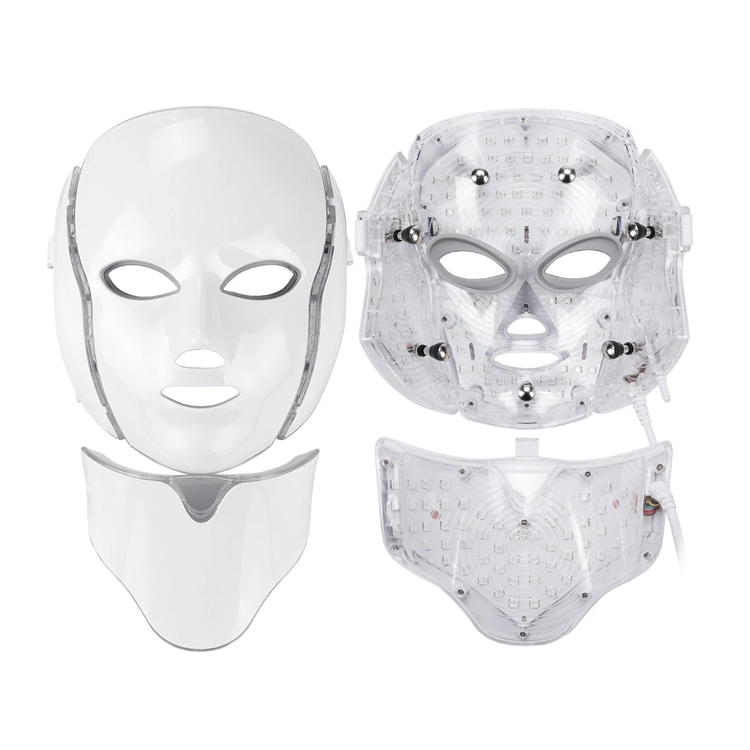 La máscara llevada al por mayor de la belleza de 7 colores con el cuello llevó la terapia de luz de la máscara para el antienvejecimiento  