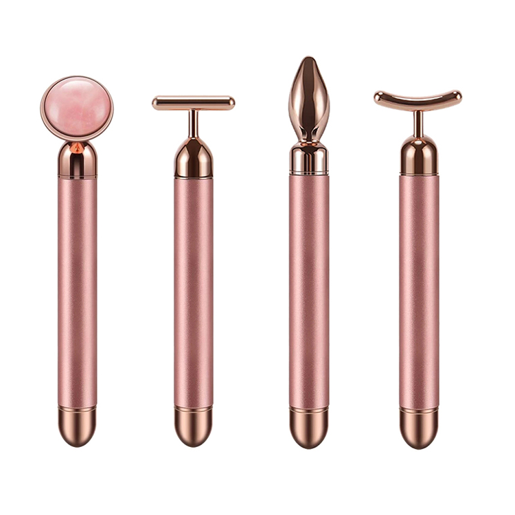 Wholesale Pink Natural Jade Beauty Bar Electric V Shape Face Lifter Massager Roller