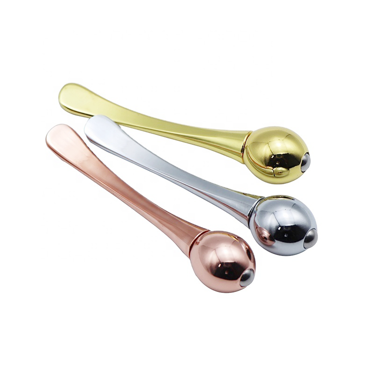 Hot Selling Eye Massage Cream Cosmetic Gold Metal Spoon And Spatula Roller  