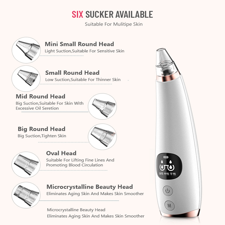  OEM ODM White Blackhead Removal Suction Machine Pore Remover Beauty Device   