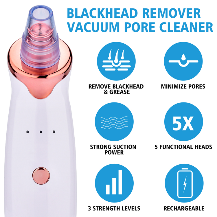 Private Label Electric Facial Skin Care Pore Cleaner Acne Blackhead Remover Vacuum  