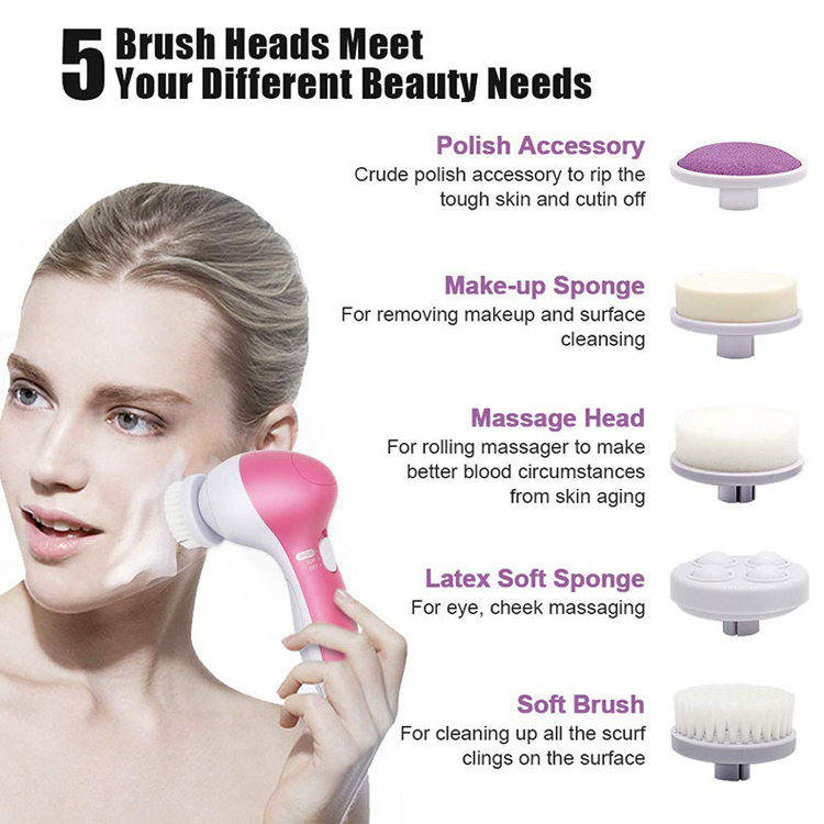 Private Label Spin Facial Brush ​Electric Face Cleansing Brush Beauty Tool For Deep Cleanning    
