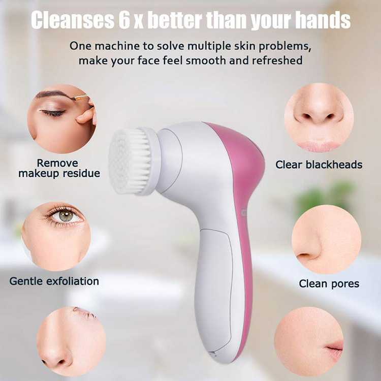  Brosse faciale de rotation de marque de distributeur outil électrique de beauté de brosse de nettoyage de visage pour le nettoyage en profondeur  