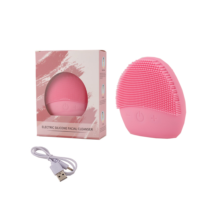  Customized Electric Silicone Face Brush Massager Waterproof Facial Cleansing Sonic Brush  
