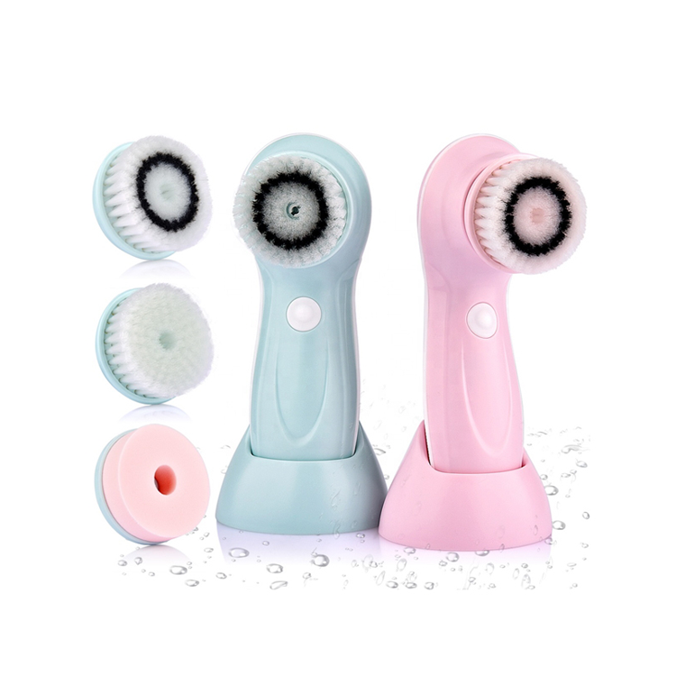  Luxury 3 In 1 Spin Waterproof Rotate Face Brush Massager Rechargeable Facial Brush Cleanser  