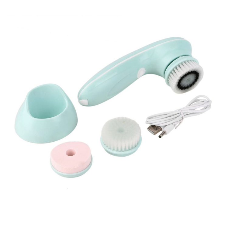 Escova facial de luxo 3 em 1 rotação à prova d'água massageador limpador de escova facial recarregável  