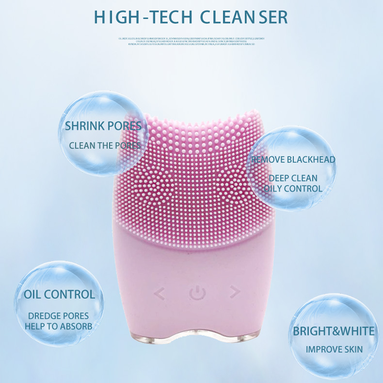  Cepillo de limpieza facial de vibración micro portátil impermeable de silicona de fábrica Cepillo de limpieza facial  