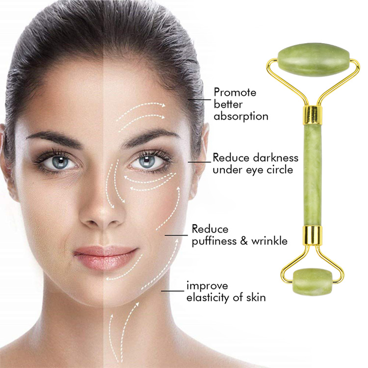 Caixa de logotipo personalizado de fábrica embalagem anti-envelhecimento facial massageador verde jade rolo facial  