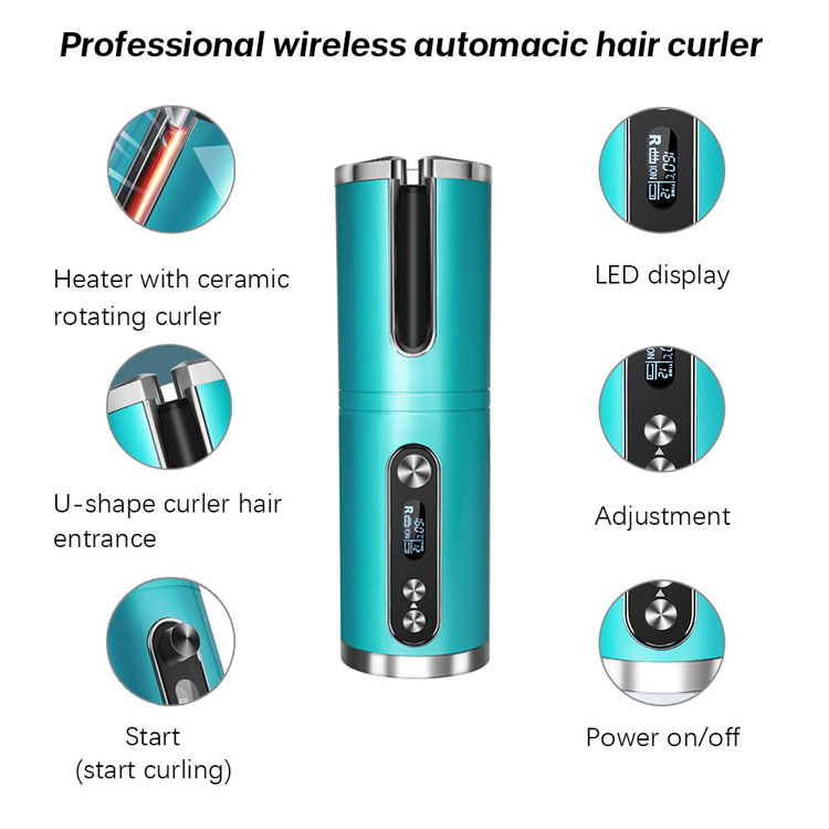  Private Label  Fast Heating Ceramic Curling Barrel Hair Stying Tools Automatic Rotating Curler Iron   