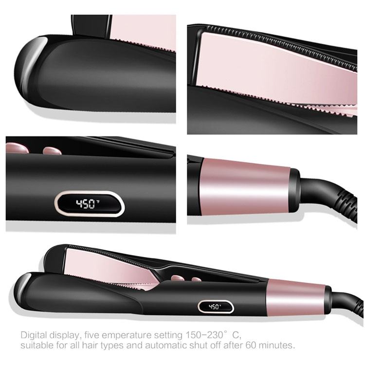  OEM 2 in 1 Electric Hair Curler Hair Straightener Brush Professional Flat Iron Hair Straightener  