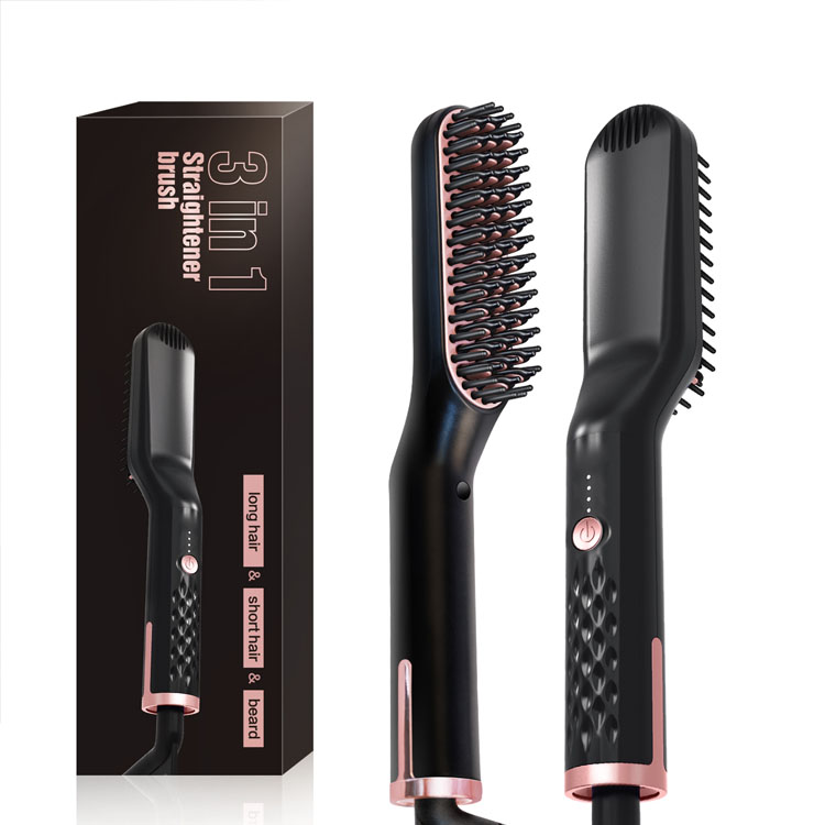 Best Anti-Scald Beard Straightener Comb 3 in 1 Hair Straightening Brush For Men  