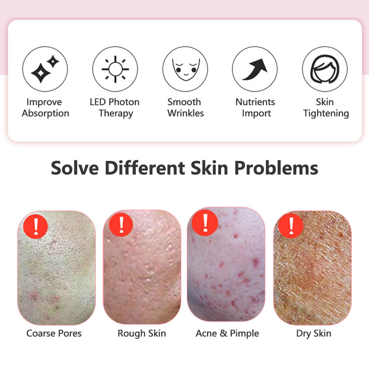  Heimgebrauch Gesichts Schönheit Hautpflege Werkzeuge Facelifting Photon Vibration Massagegerät  