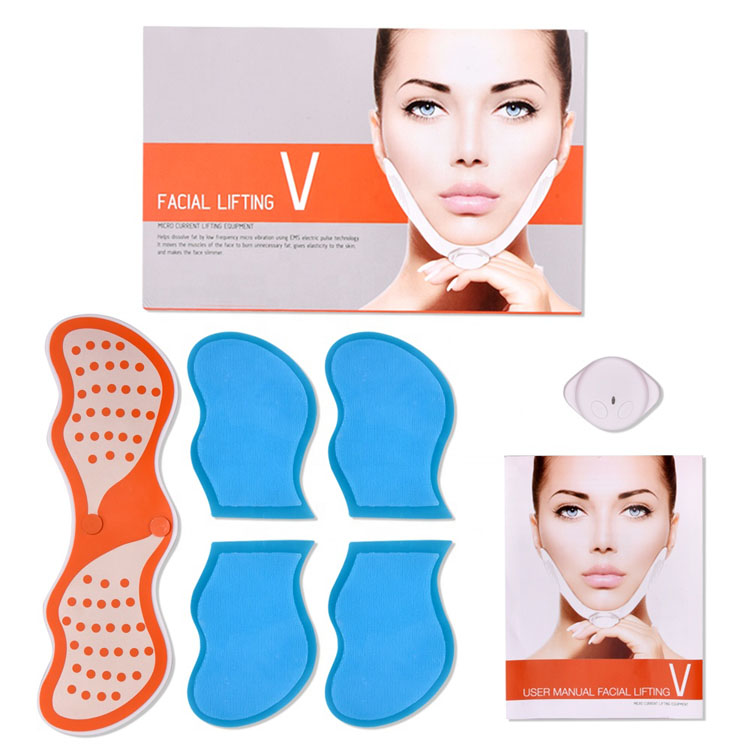 Venda por atacado de pulso elétrico de emagrecimento em forma de V Face Beauty Care Device Rf Vibration Ems Massager facial  