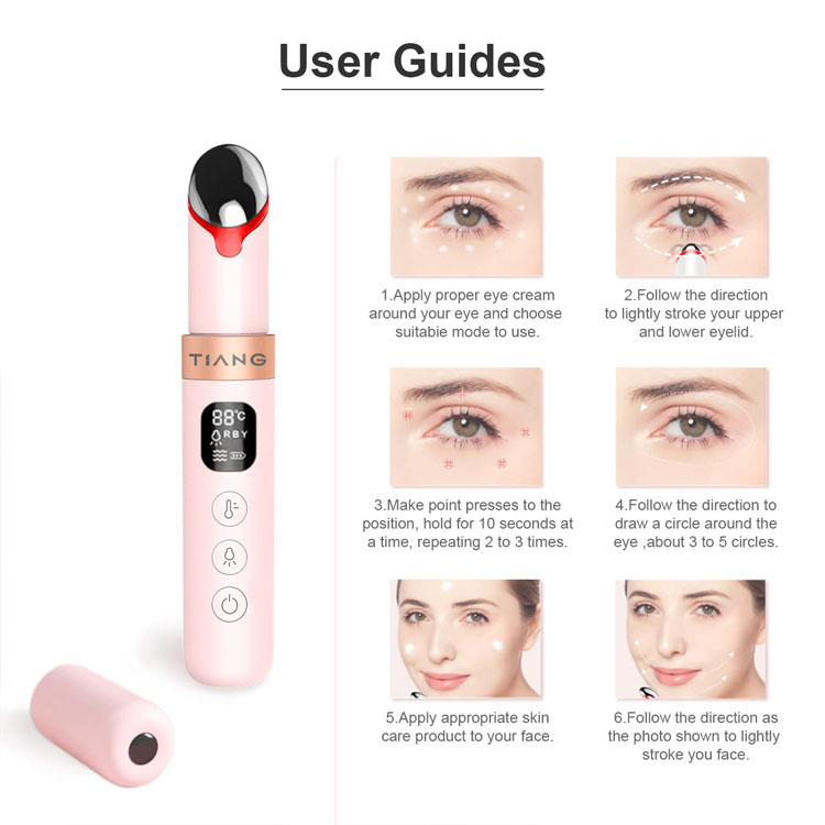  Lippenstift-Form Drahtloses Augen-Beauty-Gerät Elektrisches tragbares Massagegerät zum Entfernen von Augenbeuteln  