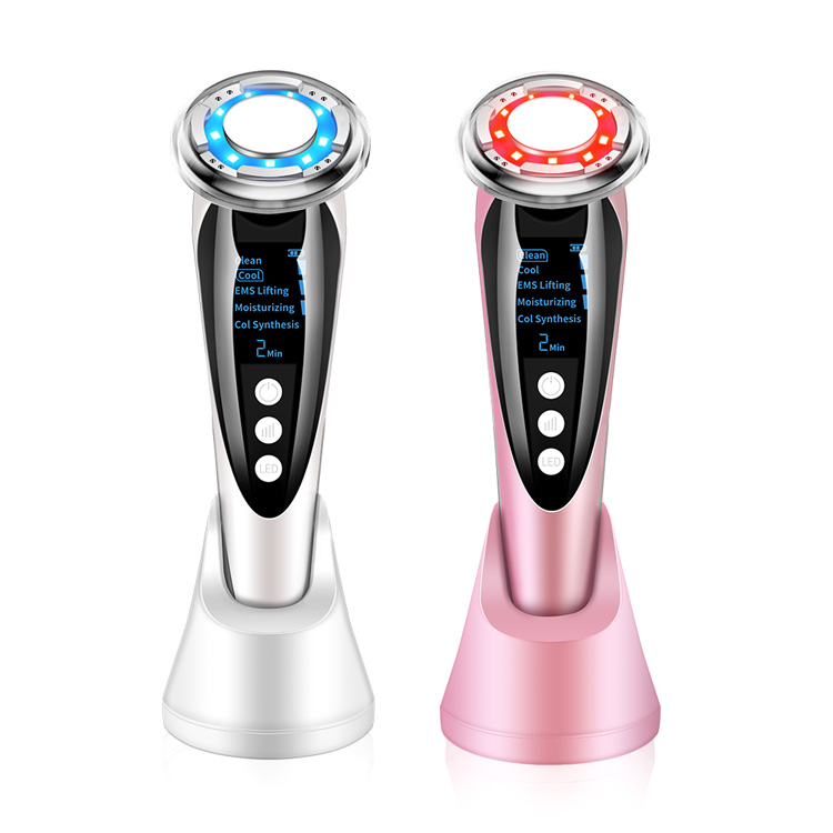 EMS جهاز التجميل البارد الساخن LED جهاز الفوتون للوجه أداة تنحيف الوجه مدلك الجمال