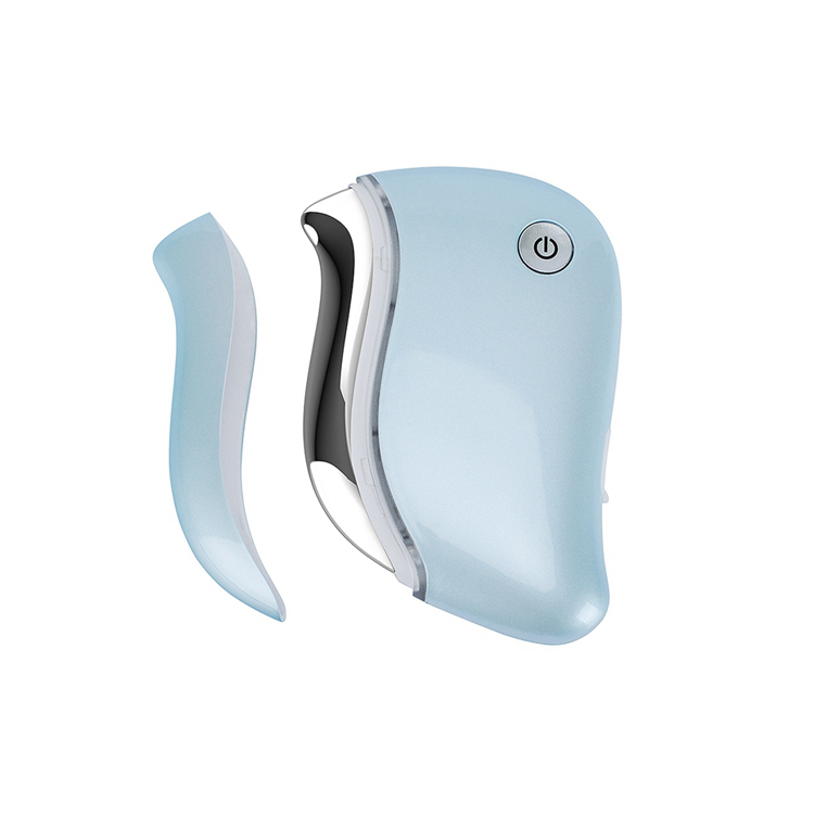 Dispositivo de levantamento de placa de raspagem elétrica aquecido gua Sha massageador facial ferramentas antienvelhecimento para o rosto