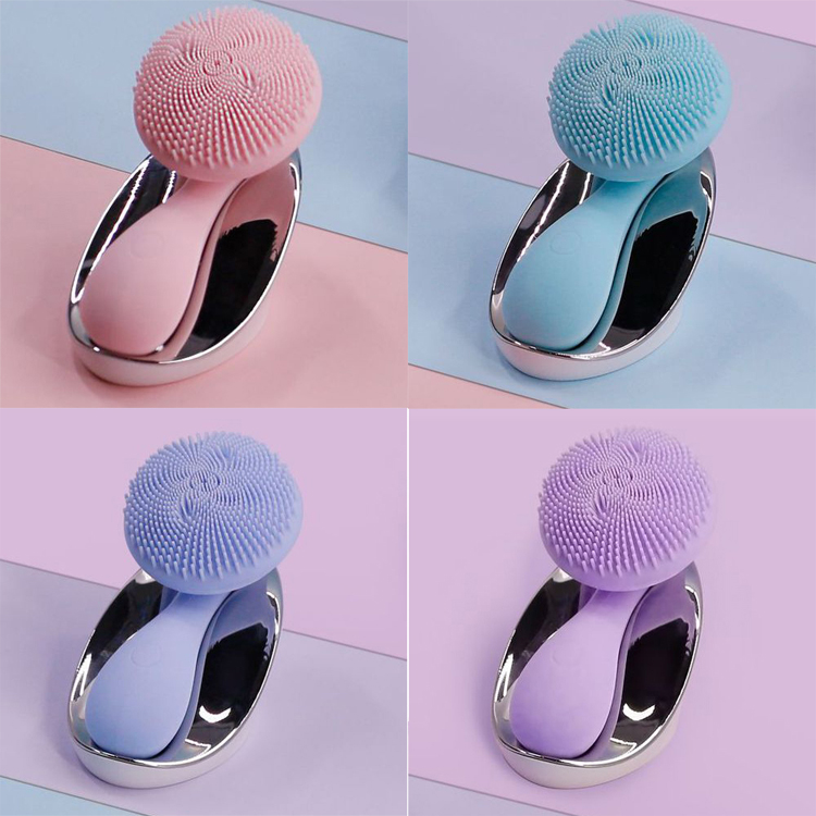 Multi-functional Beauty Equipment Sonic Facial Cleansing Brush Handheld Silicone Cleansing Brush 